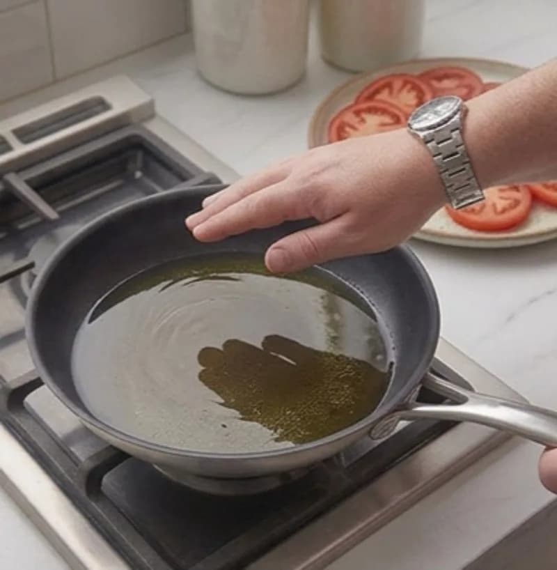 Разогрев сковороды