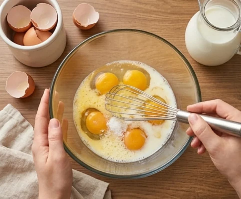 Whisk the eggs