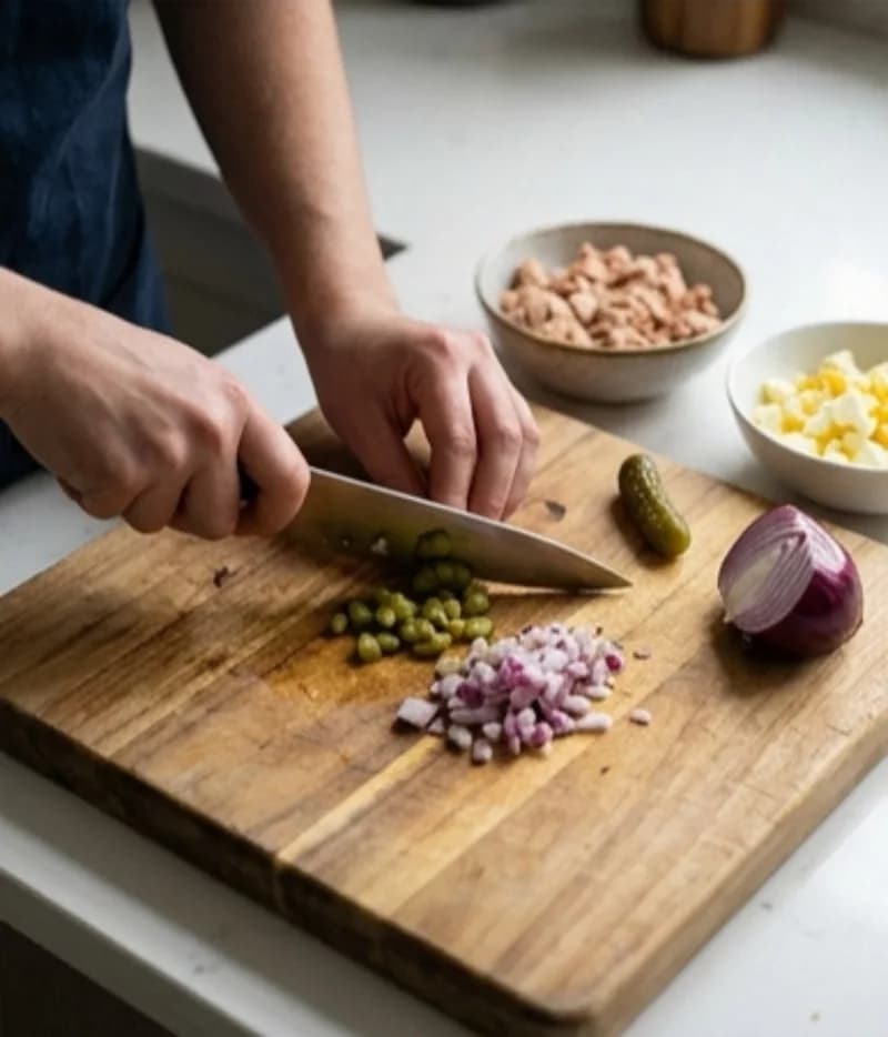 Chop Pickles and Onion