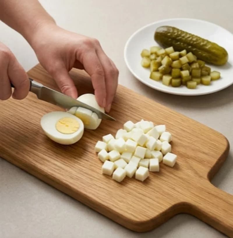 Dice Eggs and Cucumber