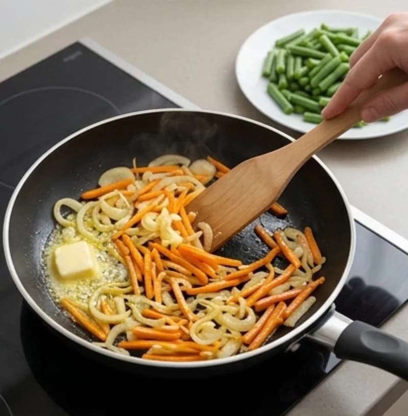 Обжарка лука и моркови