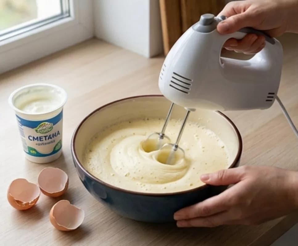 Beat Eggs and Sour Cream