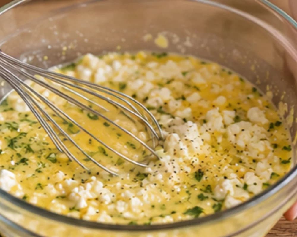 Mix Eggs and Cottage Cheese