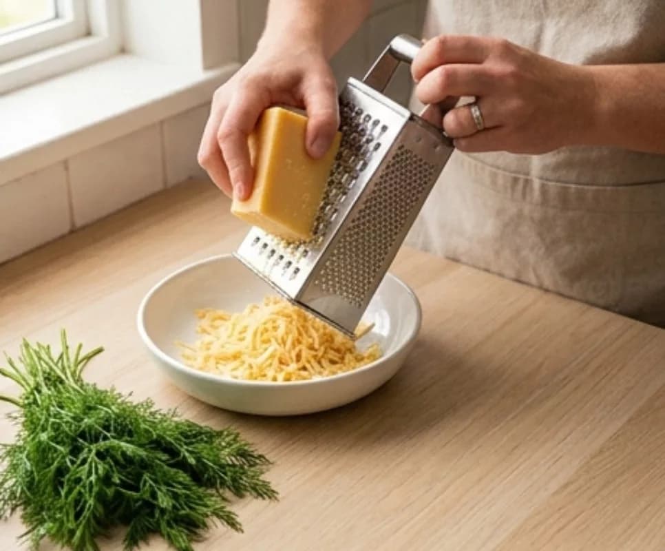 Grate Cheese and Chop Dill