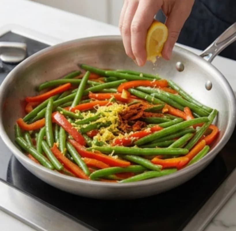 Cook the vegetables with lemon