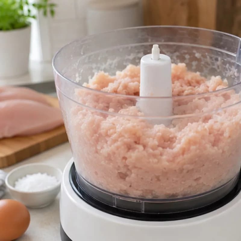 Измельчите курицу