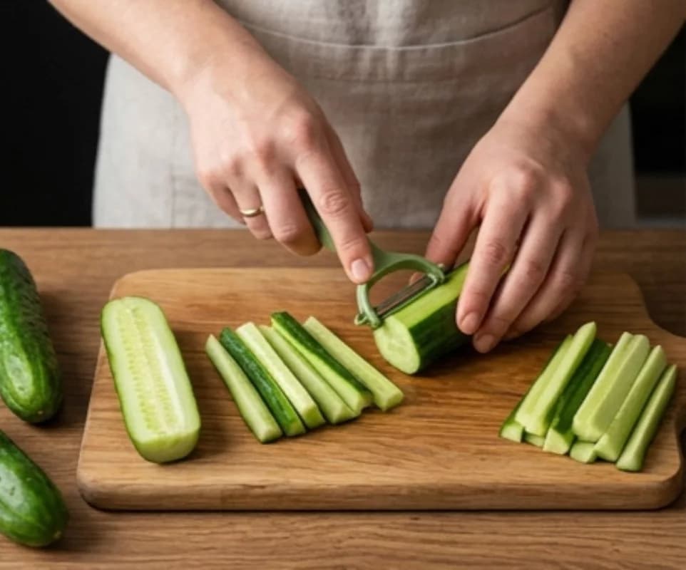 Prepare the cucumbers