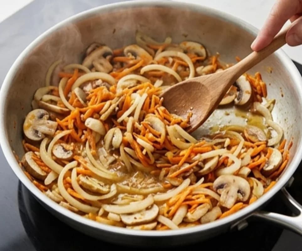 Make the mushroom sauce