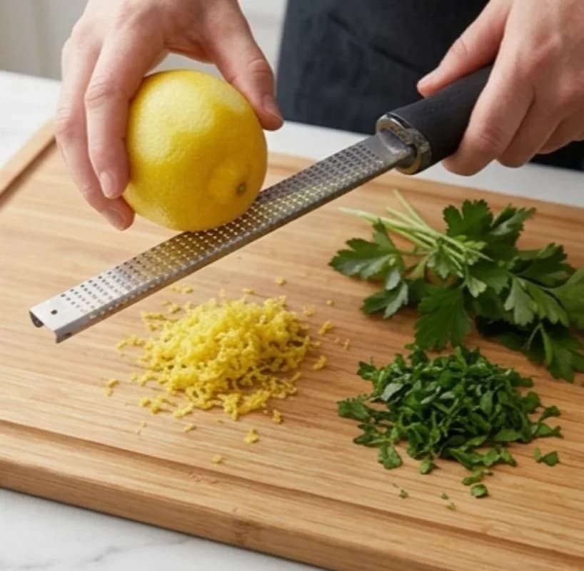 Prepare the lemon and parsley