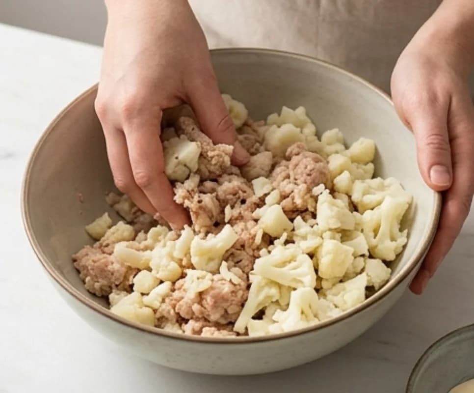 Combine cauliflower with mince