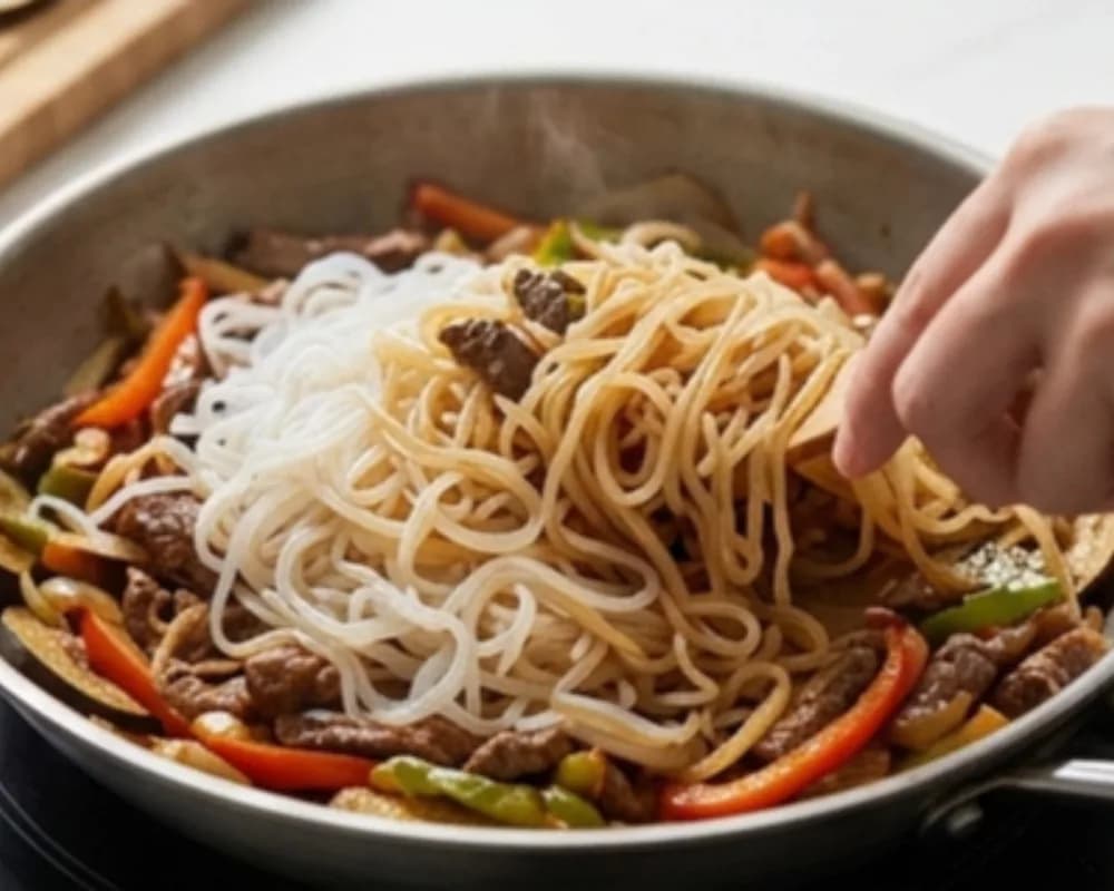 Add shirataki and the sauce