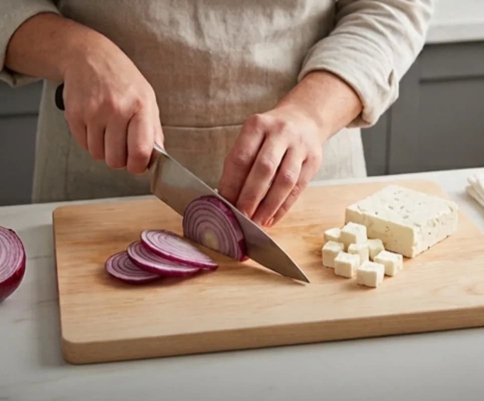 Cut the feta