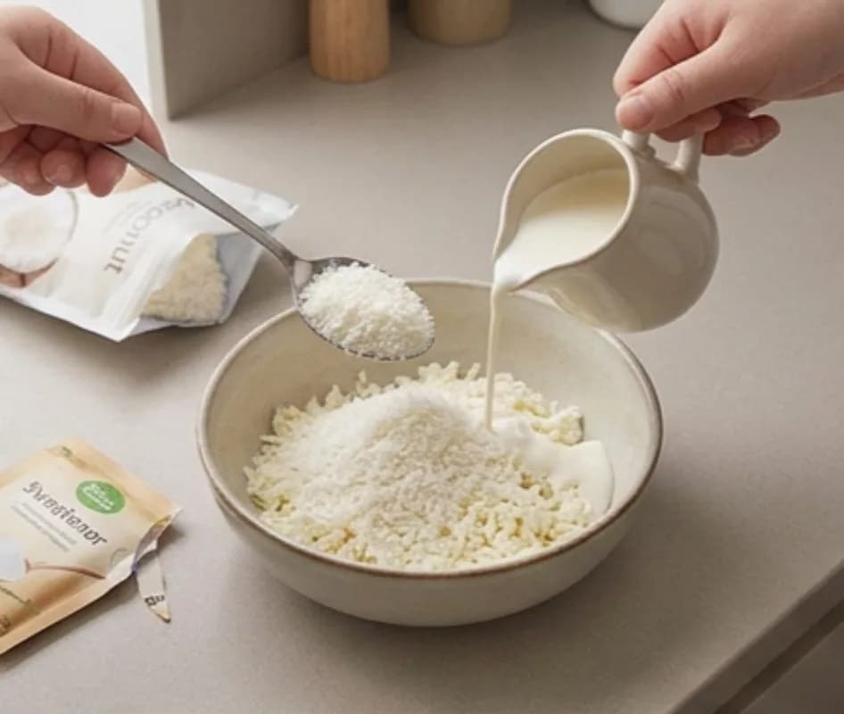 Add Coconut Flakes and Cream