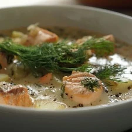 2-х минутный суп из консервированного лосося