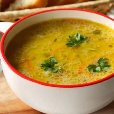 Сырный суп с кабачками