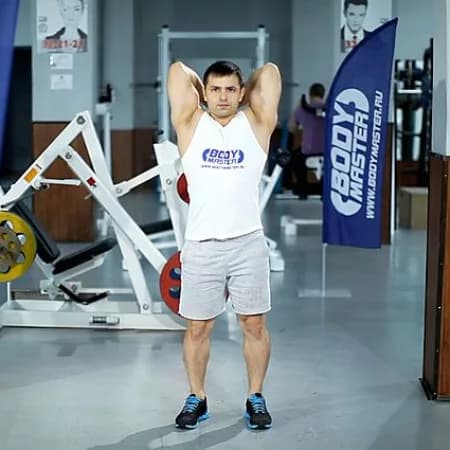 Французский жим с гантелей стоя