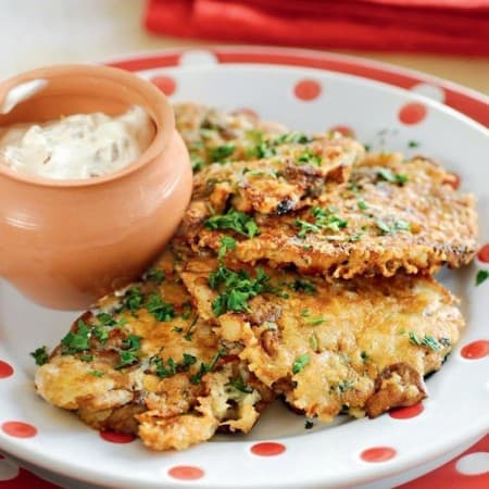 Сырно-грибные оладьи