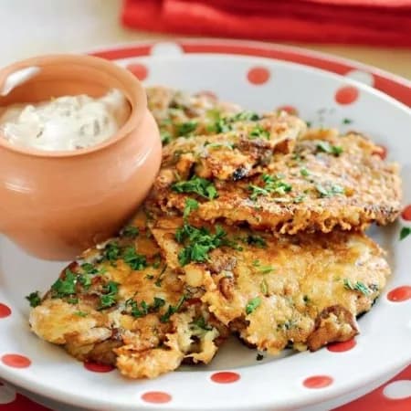 Сырно-грибные оладьи