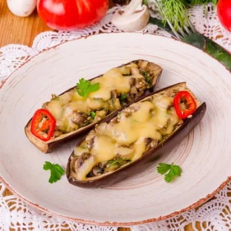 Stuffed eggplant boats