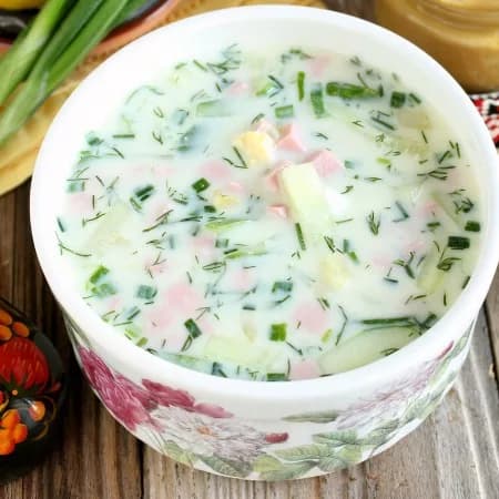 Окрошка на минеральной воде с газом