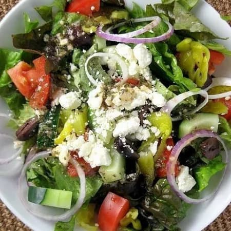 Vegetable salad with Adyghe cheese