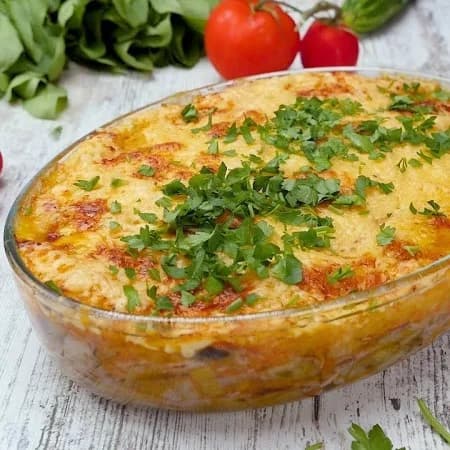 Запеканка овощная с говядиной