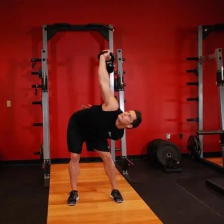 «Мельница» с гирей (сложный уровень)