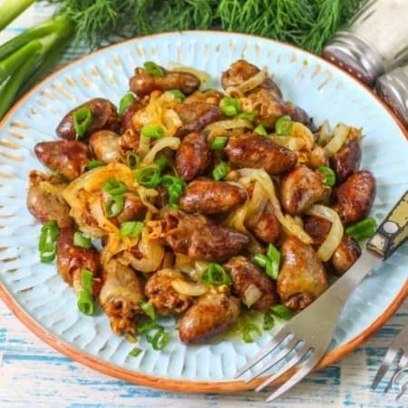 Сердечки, желудки и лисички под сыром