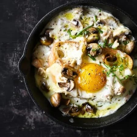 Грибы с яйцом