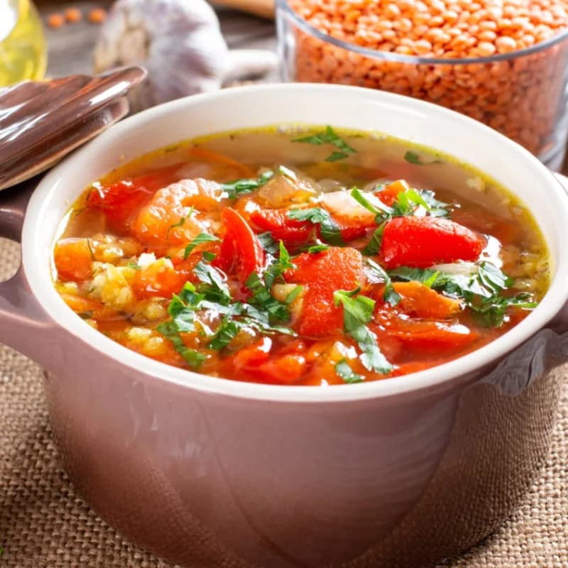 Суп из чечевицы с овощами