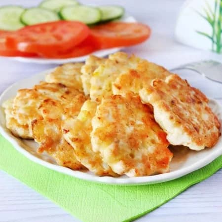 Chopped chicken fillet cutlets