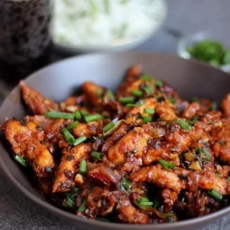 Chicken with mushrooms in soy sauce