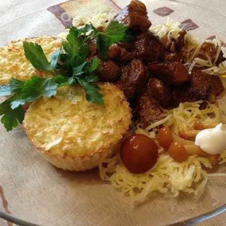 Delicate meat in wine