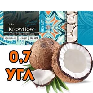 Темный шоколад на эритрите KnowHow с кокосом