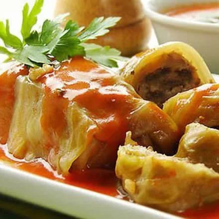 Cabbage rolls with mushrooms