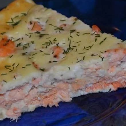 Ленивый пирог с семгой