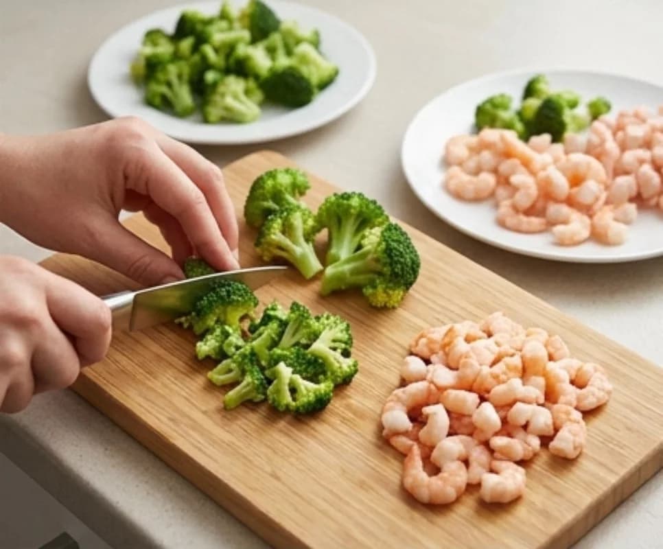 Prep Shrimp and Broccoli