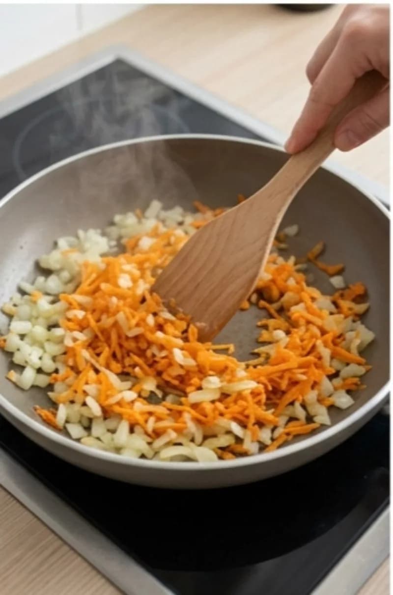 Sauté the onion and carrot