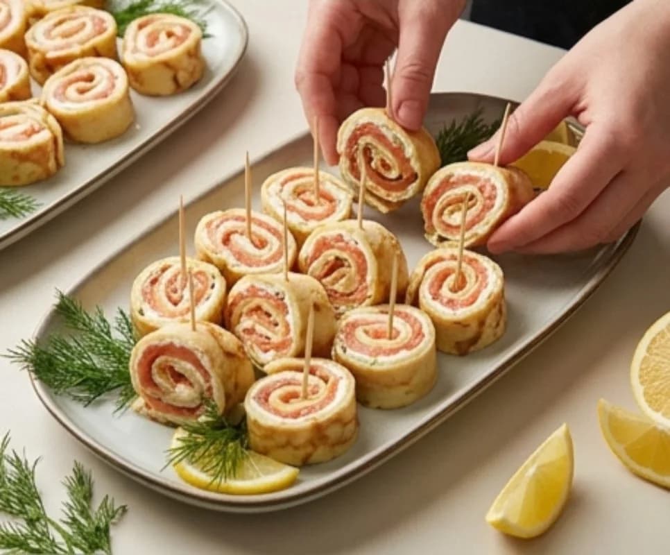 Add Filling and Roll, then Slice and Serve