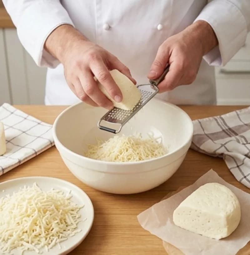 Grate the Adyghe Cheese