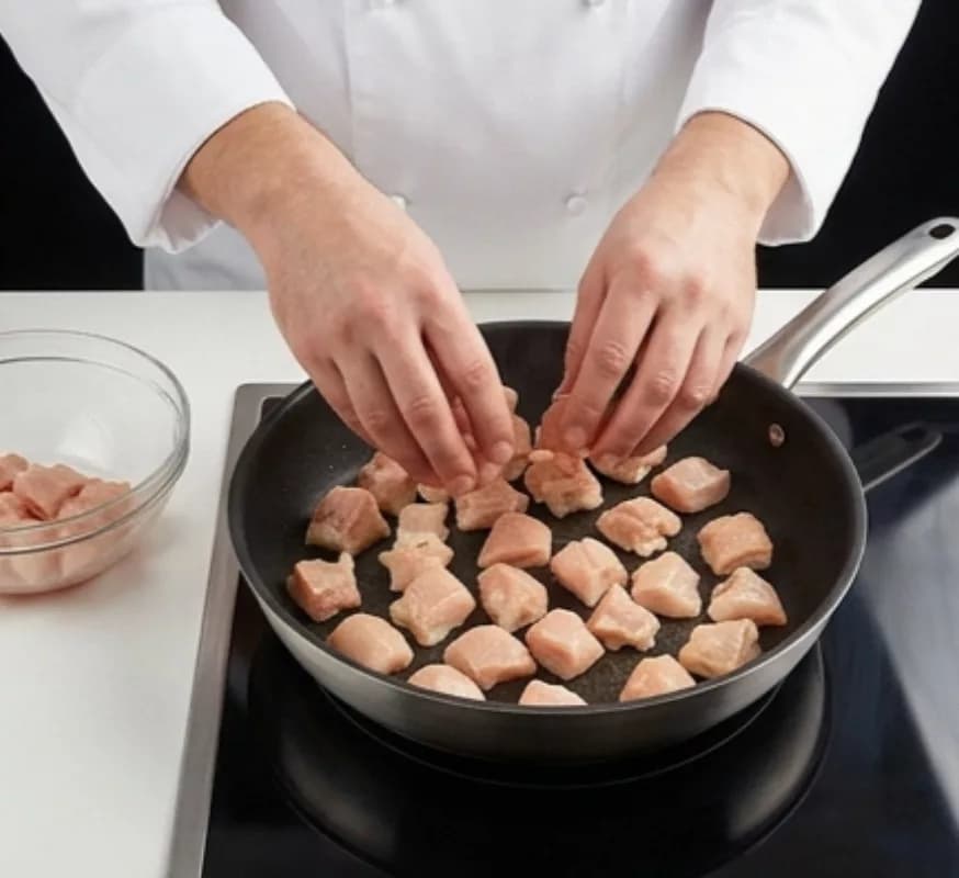 Обжарьте курицу