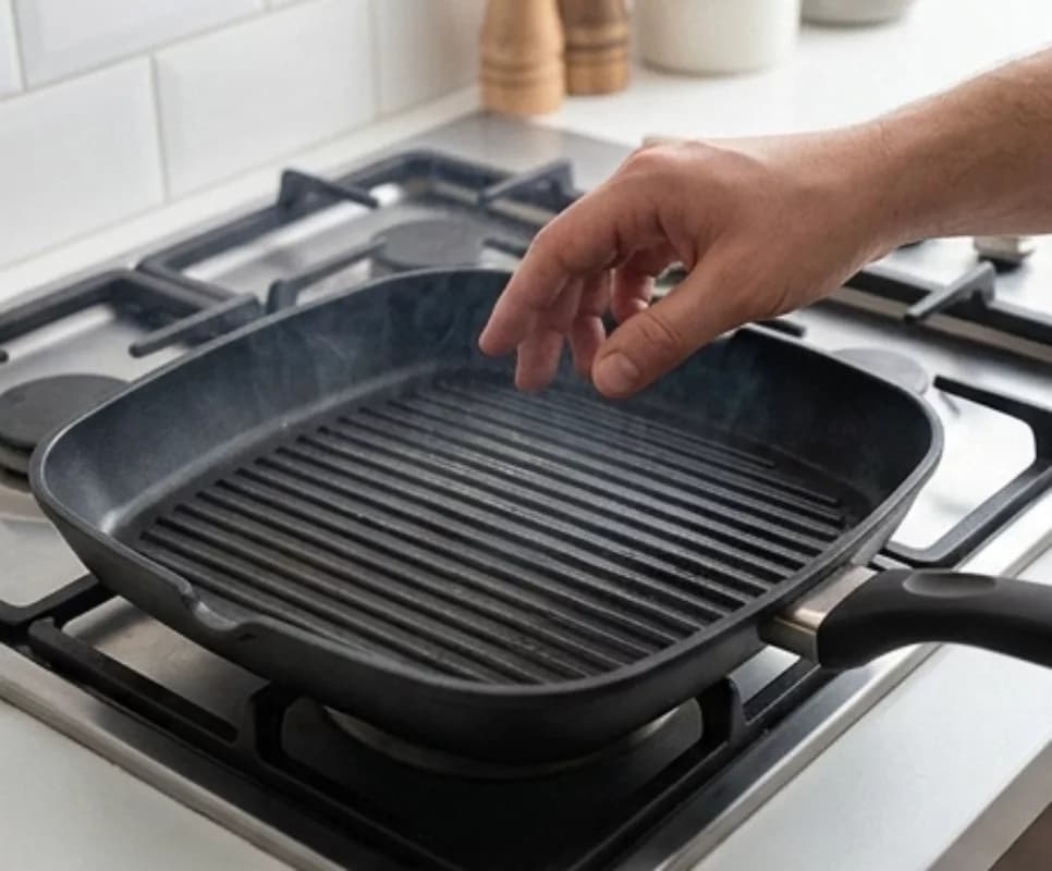 Heat the grill pan