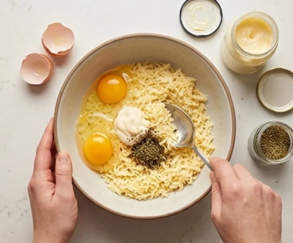 Add Eggs, Mayonnaise, and Herbs