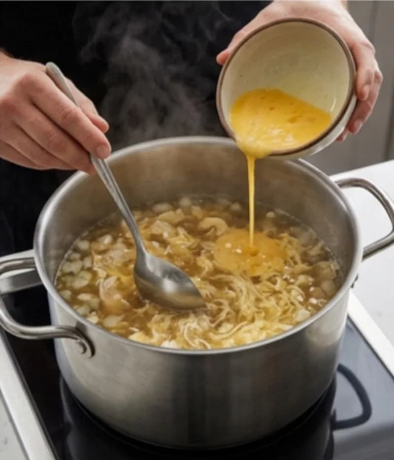 Добавление курицы и яиц