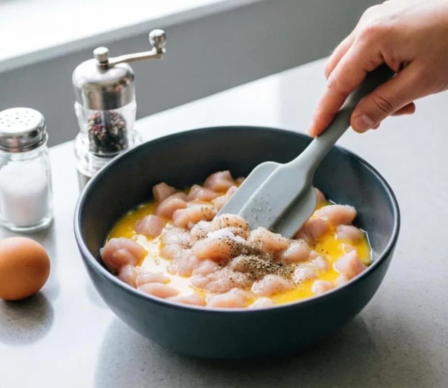Смешайте с яйцом и специями