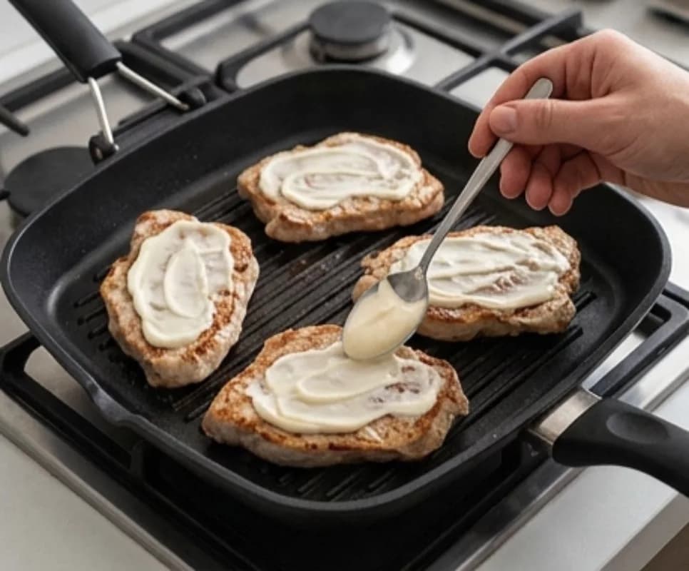 Flip and spread with mayonnaise