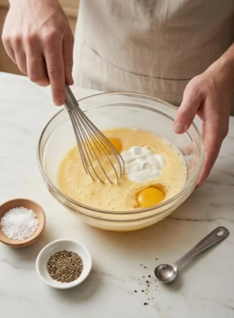 Whisk Eggs with Sour Cream