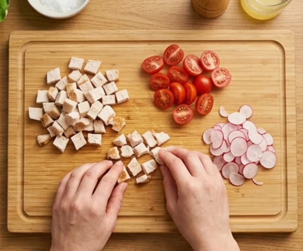 Chop Tomatoes and Radishes