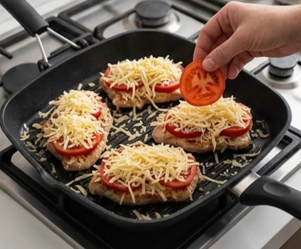 Add tomatoes and cheese