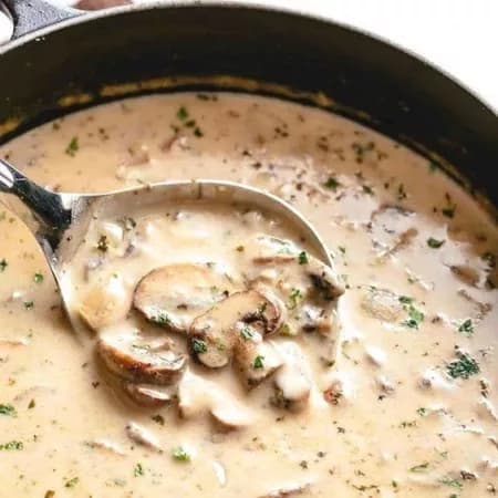 Сырный суп с курицей и шампиньонами